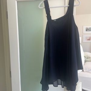 Asos Swing Navy Dress with Metal Detail on Strap